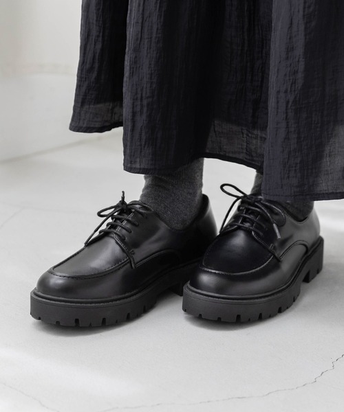 welleg(ウェレッグ)の「厚底 レースアップ シューズ(ローファー・レディース・ブラック/ダークブラウン・L/M/S/LL)」の17枚目の写真