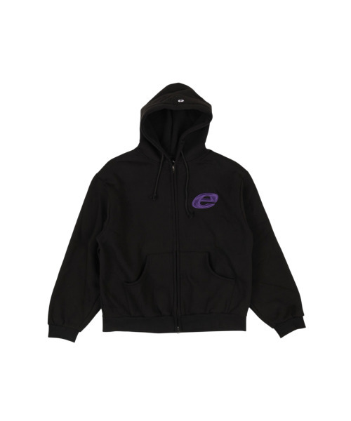 ERTR(イーアールティーアール)の「e ロゴ フーディー ジップアップ ブラック(パーカー・レディース・その他・SMALL/MEDIUM/LARGE)」の1枚目の写真