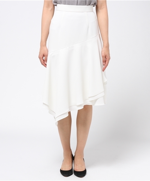 FIGARO Paris（フィガロパリ）の「ダブルジョーゼット アシメフルイドスカート◆（スカート・レディース・ホワイト・36/38）」の2枚目の写真