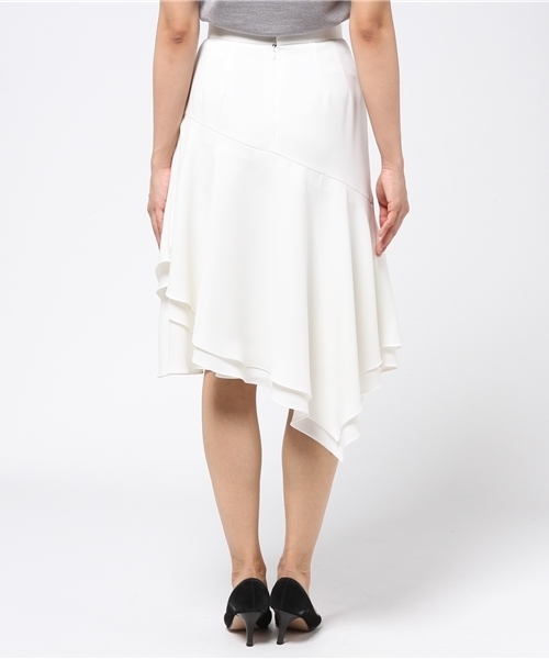 FIGARO Paris（フィガロパリ）の「ダブルジョーゼット アシメフルイドスカート◆（スカート・レディース・ホワイト・36/38）」の4枚目の写真