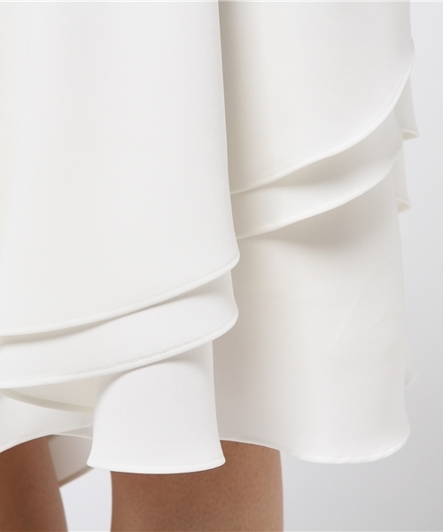 FIGARO Paris（フィガロパリ）の「ダブルジョーゼット アシメフルイドスカート◆（スカート・レディース・ホワイト・36/38）」の7枚目の写真