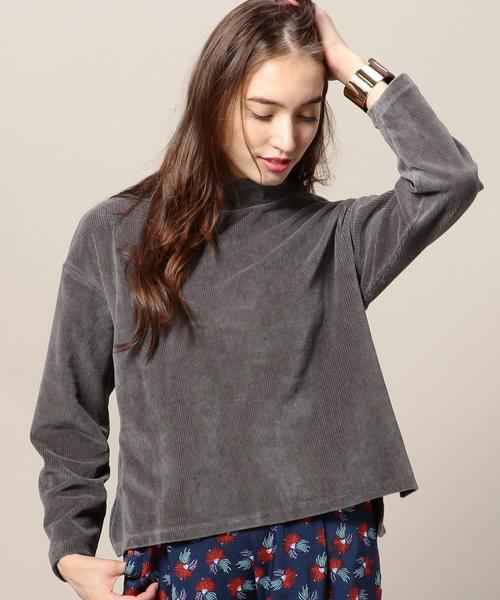 BEAUTY&YOUTH UNITED ARROWS（ビューティーアンドユースユナイテッドアローズ）の「BY コーデュロイライクハイネックプルオーバー◆（Tシャツ/カットソー・レディース・ライトピンク/オリーブ/ブラック・FREE）」の2枚目の写真