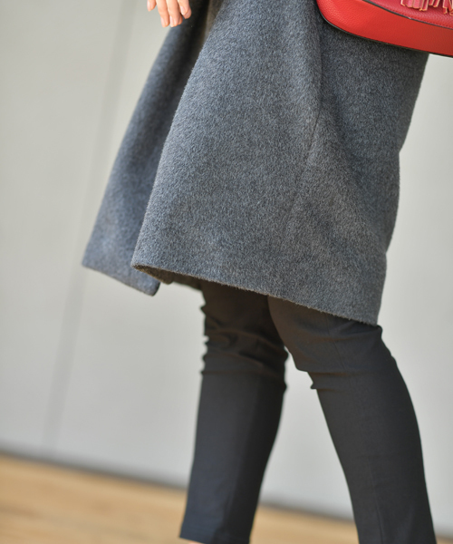 rps（アールピーエス）の「ボリューム袖ノーカラーコート（ノーカラージャケット・レディース・チャコールグレー/杢グレー/キャメル/ピンクベージュ・M）」の21枚目の写真