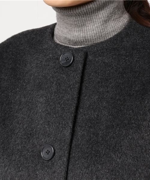 rps（アールピーエス）の「ボリューム袖ノーカラーコート（ノーカラージャケット・レディース・チャコールグレー/杢グレー/キャメル/ピンクベージュ・M）」の8枚目の写真