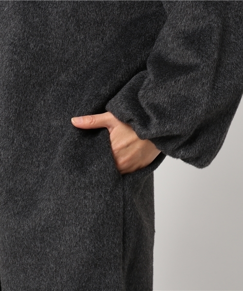 rps（アールピーエス）の「ボリューム袖ノーカラーコート（ノーカラージャケット・レディース・チャコールグレー/杢グレー/キャメル/ピンクベージュ・M）」の10枚目の写真