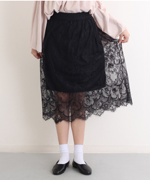 MERLOT | ペイズリー柄レースシースルースカート4942(スカート)