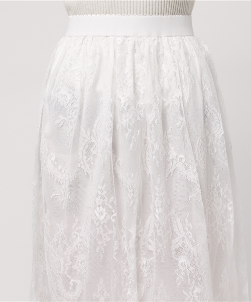 MERLOT(メルロー)の「ペイズリー柄レースシースルースカート4942(スカート・レディース・ブラック/ホワイト・FREE)」の6枚目の写真