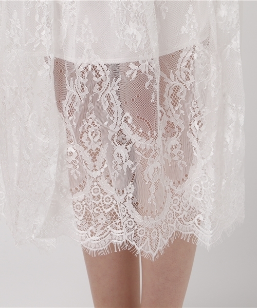 MERLOT(メルロー)の「ペイズリー柄レースシースルースカート4942(スカート・レディース・ブラック/ホワイト・FREE)」の7枚目の写真