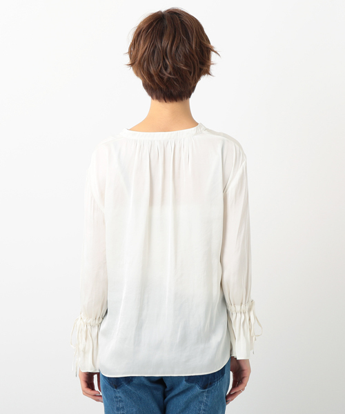 UNRELISH（アンレリッシュ）の「サテン袖リボンブラウス（シャツ/ブラウス・レディース・ピンク/アイボリー/ブラック・MEDIUM）」の5枚目の写真