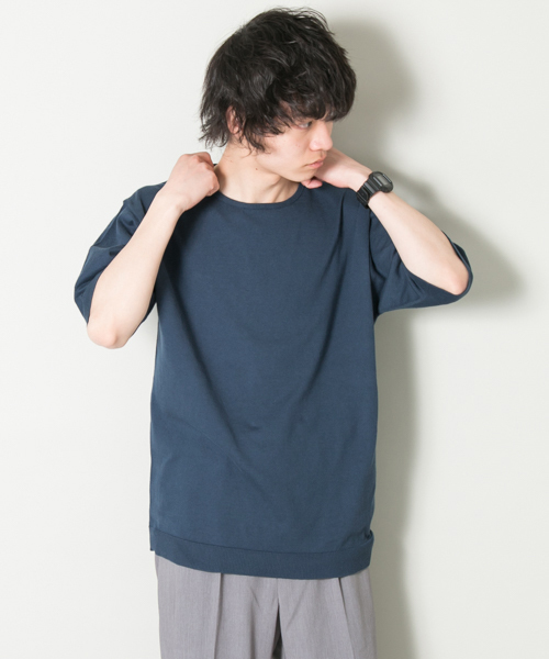 URBAN RESEARCH（アーバンリサーチ）の「UR コットン/ソロテックスニットTEE（Tシャツ/カットソー・メンズ・ホワイト/グリーン/オレンジ系その他/ブラック/グレー系その他・MEDIUM/LARGE）」の3枚目の写真