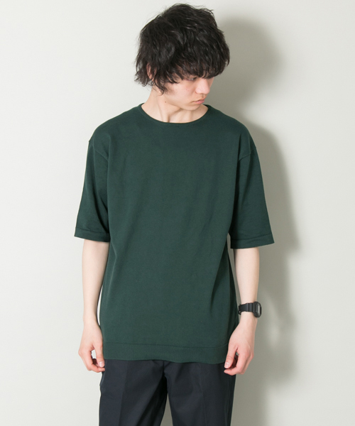 URBAN RESEARCH（アーバンリサーチ）の「UR コットン/ソロテックスニットTEE（Tシャツ/カットソー・メンズ・ホワイト/グリーン/オレンジ系その他/ブラック/グレー系その他・MEDIUM/LARGE）」の4枚目の写真