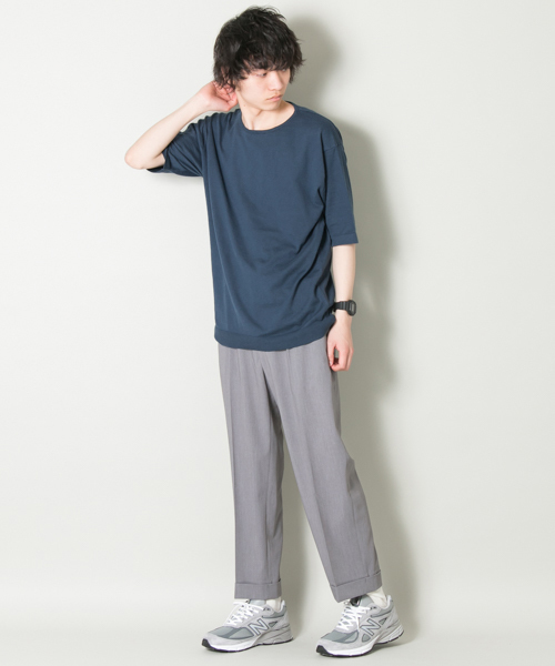 URBAN RESEARCH（アーバンリサーチ）の「UR コットン/ソロテックスニットTEE（Tシャツ/カットソー・メンズ・ホワイト/グリーン/オレンジ系その他/ブラック/グレー系その他・MEDIUM/LARGE）」の12枚目の写真