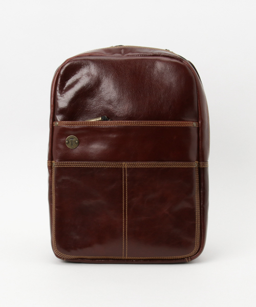 Focused Space(フォーカスドスペース)の「THE HOLSTER LEATHER BACKPACK レザーバックパック デイパック(バックパック/リュック・メンズ・ブラウン/バーガンディー/ブラック・ONE SIZE)」の3枚目の写真