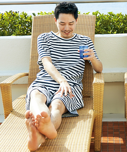 Sunny clouds（サニークラウズ）の「サニークラウズ　夏パジャマ＜メンズ＞（ルームウェア/パジャマ・メンズ・杢グレー/ホワイト×ネイビー・MEDIUM/TL/SMALL/LARGE/X-LARGE）」の2枚目の写真