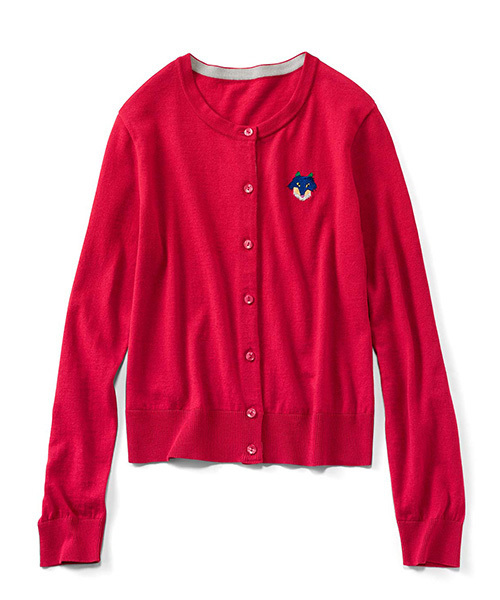 シロップ．（シロップ．）の「ヘンテコアニマル刺しゅうのＵＶカットカーディガン（カーディガン/ボレロ・レディース・ブラック/レッド・MEDIUM/X-LARGE/LARGE/SMALL/XX-LARGE）」の12枚目の写真