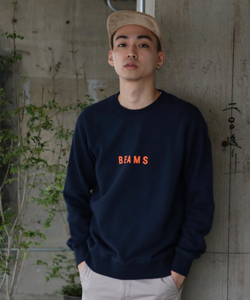 BEAMS(ビームス)の「BEAMS / BEAMSロゴ クルーネック スウェットシャツ(スウェット・メンズ・ネイビー/ピンク/LT.Gray/ブラック・SMALL/MEDIUM/LARGE/X-LARGE)」の3枚目の写真