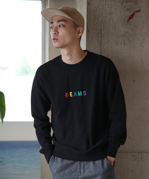 BEAMS(ビームス)の「BEAMS / BEAMSロゴ クルーネック スウェットシャツ(スウェット・メンズ・ネイビー/ピンク/LT.Gray/ブラック・SMALL/MEDIUM/LARGE/X-LARGE)」の2枚目の写真