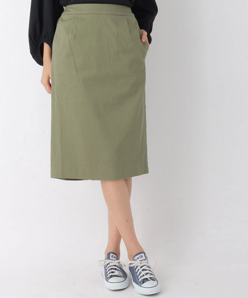 earth music&ecology（アースミュージックアンドエコロジー）の「ミディタイトスカート（スカート・レディース・カーキ/ベージュ/ネイビー/オレンジ・L/M）」の2枚目の写真