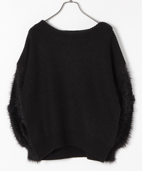 GLOBAL WORK(グローバルワーク)の「シャギースリーブプルオーバー/766300(ニット/セーター・レディース・ホワイト/ブラック/グレー/ライトグリーン/ベージュ・SMALL/MEDIUM/LARGE)」の3枚目の写真