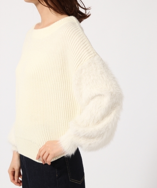 GLOBAL WORK(グローバルワーク)の「シャギースリーブプルオーバー/766300(ニット/セーター・レディース・ホワイト/ブラック/グレー/ライトグリーン/ベージュ・SMALL/MEDIUM/LARGE)」の12枚目の写真