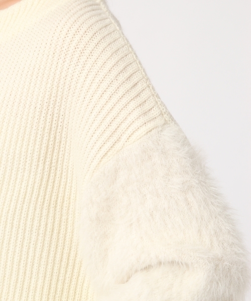 GLOBAL WORK(グローバルワーク)の「シャギースリーブプルオーバー/766300(ニット/セーター・レディース・ホワイト/ブラック/グレー/ライトグリーン/ベージュ・SMALL/MEDIUM/LARGE)」の13枚目の写真