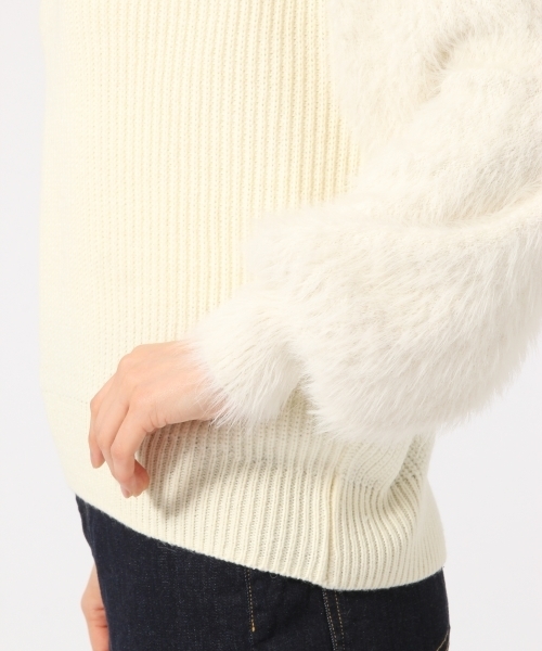 GLOBAL WORK(グローバルワーク)の「シャギースリーブプルオーバー/766300(ニット/セーター・レディース・ホワイト/ブラック/グレー/ライトグリーン/ベージュ・SMALL/MEDIUM/LARGE)」の14枚目の写真