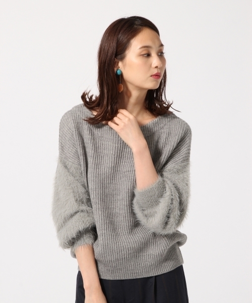 GLOBAL WORK(グローバルワーク)の「シャギースリーブプルオーバー/766300(ニット/セーター・レディース・ホワイト/ブラック/グレー/ライトグリーン/ベージュ・SMALL/MEDIUM/LARGE)」の18枚目の写真