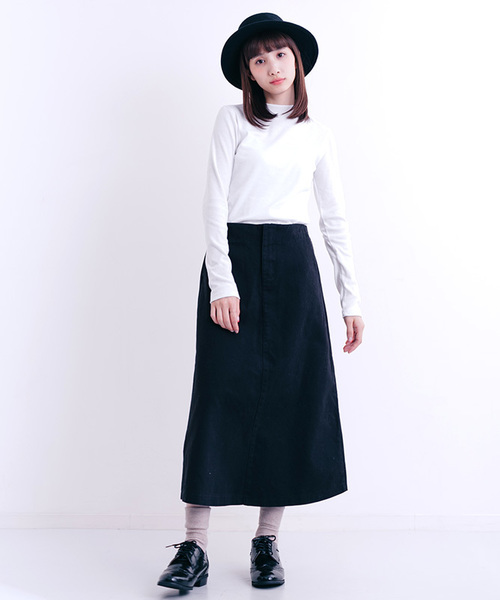MERLOT(メルロー)の「コットンツイルハイウエストスカート1301(スカート・レディース・ブラック/ベージュ/ワイン/カーキ・FREE)」の14枚目の写真