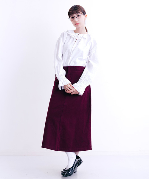 MERLOT(メルロー)の「コットンツイルハイウエストスカート1301(スカート・レディース・ブラック/ベージュ/ワイン/カーキ・FREE)」の19枚目の写真