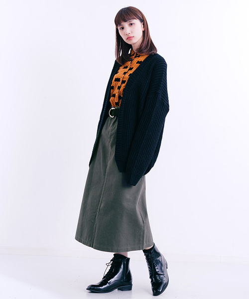 MERLOT(メルロー)の「コットンツイルハイウエストスカート1301(スカート・レディース・ブラック/ベージュ/ワイン/カーキ・FREE)」の10枚目の写真