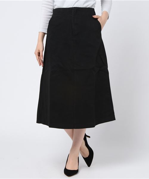 MERLOT(メルロー)の「コットンツイルハイウエストスカート1301(スカート・レディース・ブラック/ベージュ/ワイン/カーキ・FREE)」の16枚目の写真