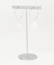 【glou】三角パールのフープピアス
