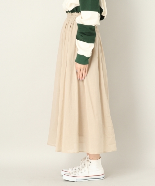 LOWRYS FARM(ローリーズファーム)の「コットンボイルギャザースカート 802015(スカート・レディース・ベージュ/カーキ/グリーン系その他/パープル/チェック・FREE)」の6枚目の写真