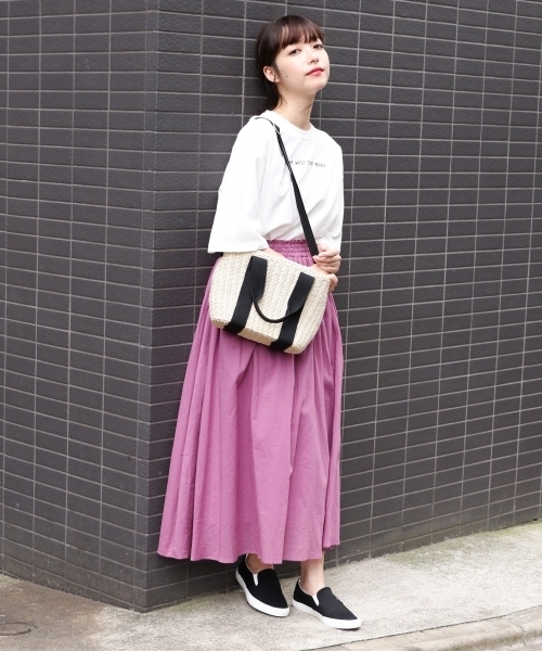 LOWRYS FARM(ローリーズファーム)の「コットンボイルギャザースカート 802015(スカート・レディース・ベージュ/カーキ/グリーン系その他/パープル/チェック・FREE)」の15枚目の写真