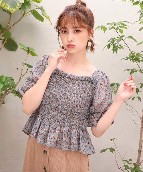 one after another NICE CLAUP(ワンアフターアナザーナイスクラップ)の「シャーリングうしろクロストップス(シャツ/ブラウス・レディース・アイボリー/ベージュ系その他/ブルー系その他/ピンク/チェック・FREE)」の13枚目の写真