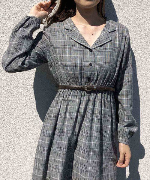 one after another NICE CLAUP（ワンアフターアナザーナイスクラップ）の「【ZOZO限定】開襟レトロアソートワンピース（ワンピース・レディース・ブラック系その他/ブラウン系その他/ドット・FREE）」の17枚目の写真