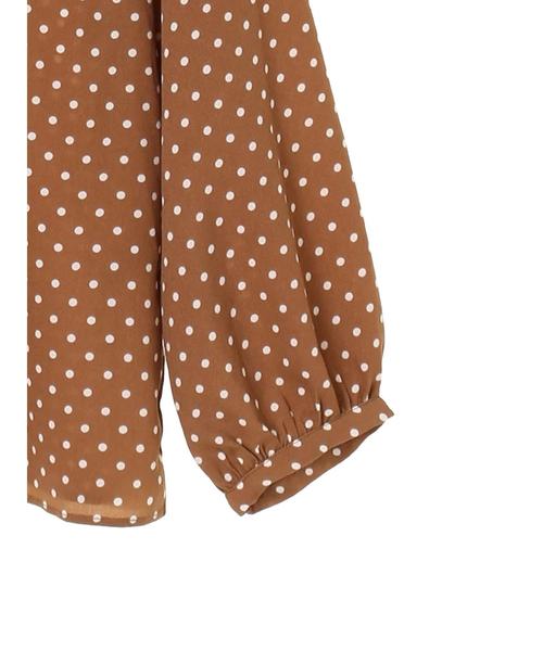 YECCA VECCA（イェッカヴェッカ）の「・フリルドットハイネックブラウス（シャツ/ブラウス・レディース・ホワイト/ブラック/キャメル・FREE）」の12枚目の写真