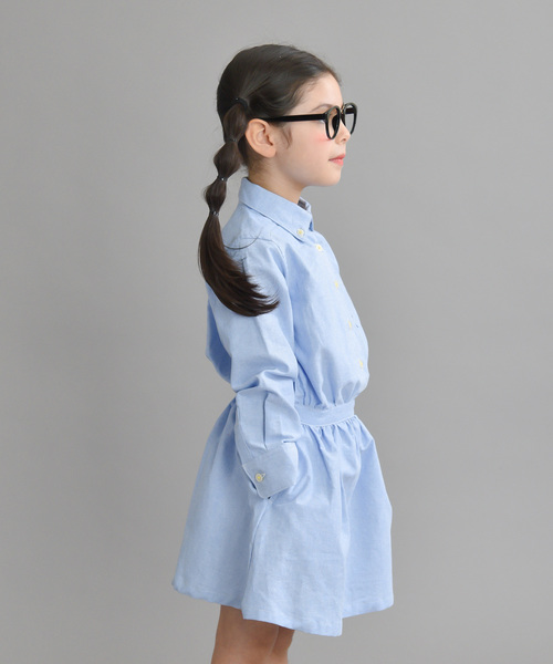 RADCHAP（ラッドチャップ）の「オックスワンピース（ワンピース・キッズ・サックスブルー/グレー・100cm/110cm/120cm/130cm/140cm/90cm）」の4枚目の写真