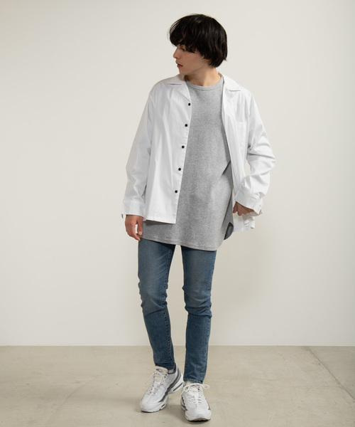 WEGO（ウィゴー）の「WEGO/ストレッチブロード開襟シャツ（シャツ/ブラウス・メンズ・ホワイト/ブラック/ネイビー/カーキ・SMALL/MEDIUM/LARGE）」の9枚目の写真