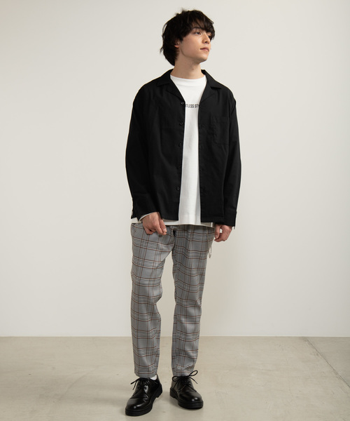 WEGO（ウィゴー）の「WEGO/ストレッチブロード開襟シャツ（シャツ/ブラウス・メンズ・ホワイト/ブラック/ネイビー/カーキ・SMALL/MEDIUM/LARGE）」の11枚目の写真