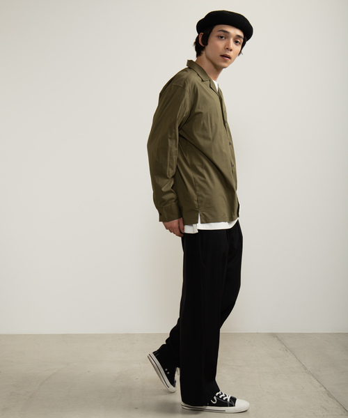 WEGO（ウィゴー）の「WEGO/ストレッチブロード開襟シャツ（シャツ/ブラウス・メンズ・ホワイト/ブラック/ネイビー/カーキ・SMALL/MEDIUM/LARGE）」の16枚目の写真