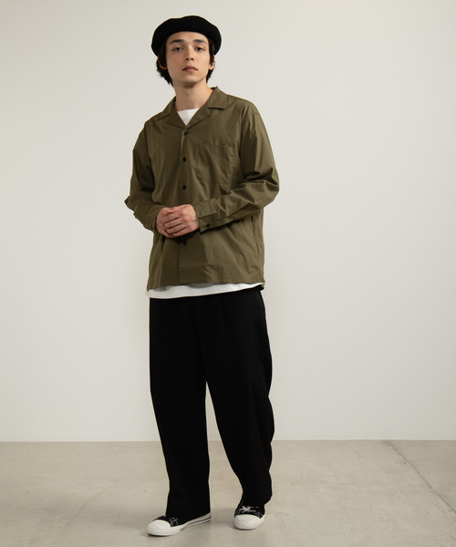 WEGO（ウィゴー）の「WEGO/ストレッチブロード開襟シャツ（シャツ/ブラウス・メンズ・ホワイト/ブラック/ネイビー/カーキ・SMALL/MEDIUM/LARGE）」の17枚目の写真