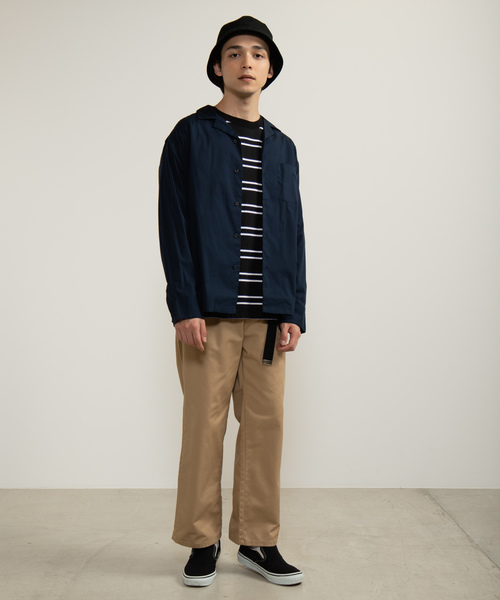 WEGO（ウィゴー）の「WEGO/ストレッチブロード開襟シャツ（シャツ/ブラウス・メンズ・ホワイト/ブラック/ネイビー/カーキ・SMALL/MEDIUM/LARGE）」の19枚目の写真