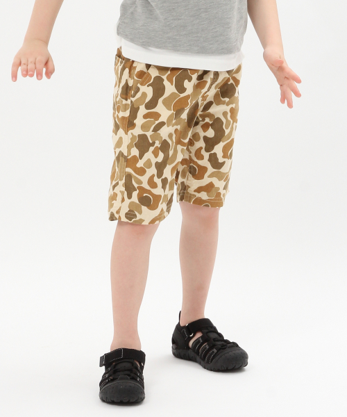 GLOBAL WORK（グローバルワーク）の「【キッズ】ソフトタッチメンアサガラショートパンツ/819115（その他パンツ・キッズ・ダークブルー/ブルー系その他7/ベージュ系その他3/その他1/ライトブルー/ネイビー/カーキ/ブルー/ブラック/イエロー・LARGE/SMALL/MEDIUM/XX-LARGE/X-LARGE）」の2枚目の写真