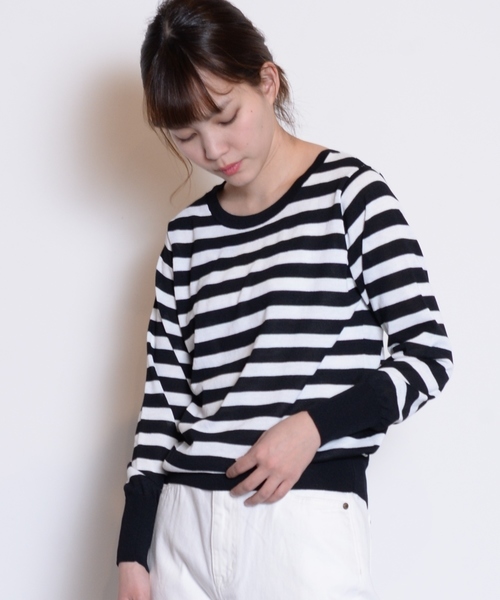 e.r.g*（イーアールジー）の「12Gテンジク2WAYカーデ（ニット/セーター・レディース・ブラック系その他3/グレー系その他3/オフホワイト/グリーン/ネイビー・M/L）」の10枚目の写真