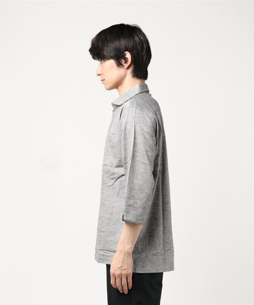 Burner（バーナー）の「【06 BURNER SELECT】綿麻ストレッチ7分袖カプリシャツ（シャツ/ブラウス・メンズ・ブルー/ブラック/ブルー系その他/オレンジ系その他/グレー系その他/ホワイト/ピンク系その他・LL/M/L）」の9枚目の写真