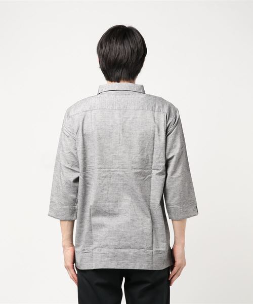 Burner（バーナー）の「【06 BURNER SELECT】綿麻ストレッチ7分袖カプリシャツ（シャツ/ブラウス・メンズ・ブルー/ブラック/ブルー系その他/オレンジ系その他/グレー系その他/ホワイト/ピンク系その他・LL/M/L）」の8枚目の写真