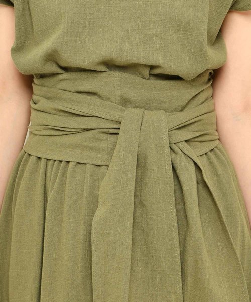 DouDou（ドゥドゥ）の「リネンカシュクールワンピース（ワンピース・レディース・ベージュ/レッド/グリーン・FREE）」の13枚目の写真