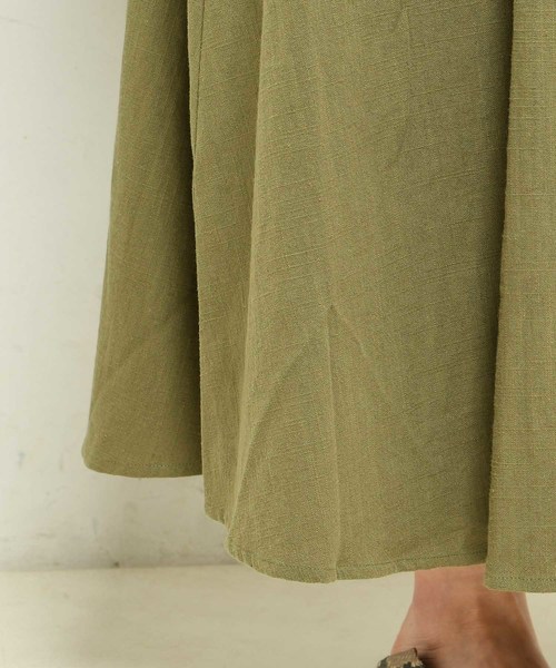 DouDou（ドゥドゥ）の「リネンカシュクールワンピース（ワンピース・レディース・ベージュ/レッド/グリーン・FREE）」の12枚目の写真