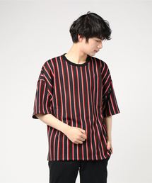 ストライプビッグシルエットTシャツ ドルマンスリーブ
